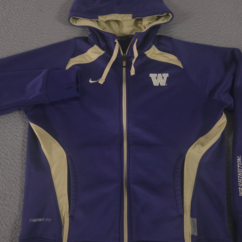 Nike Hoodie Mens Small Therma-FIT Full-Zip Washington Huskies Embroidered NCAA